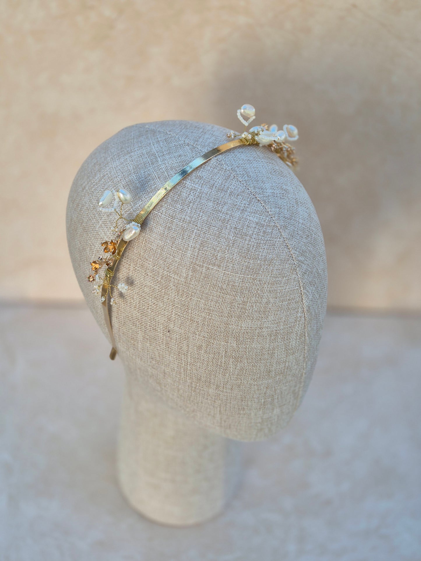 one of a kind Natural freshwater pearls bridal tiara