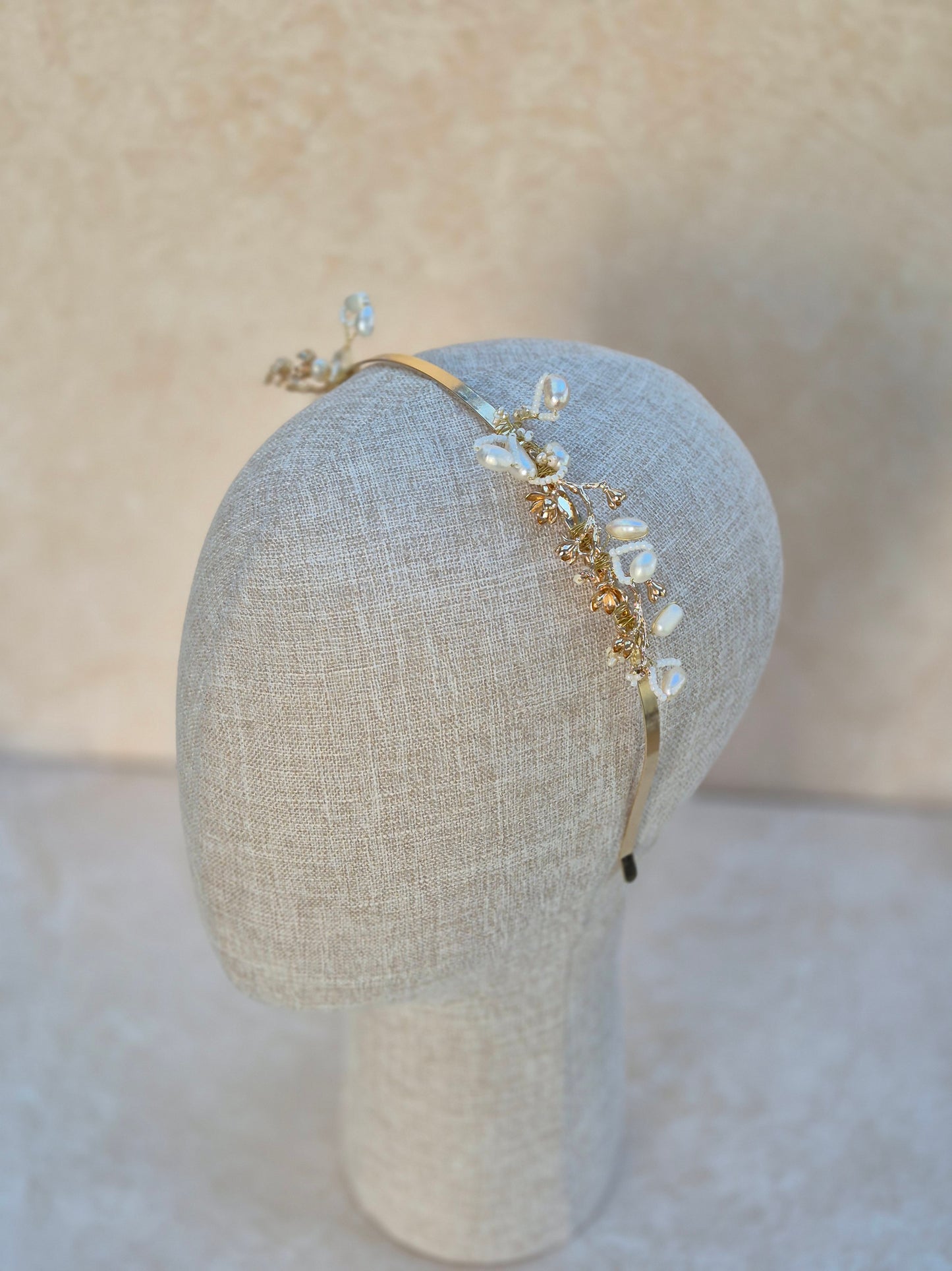 one of a kind Natural freshwater pearls bridal tiara
