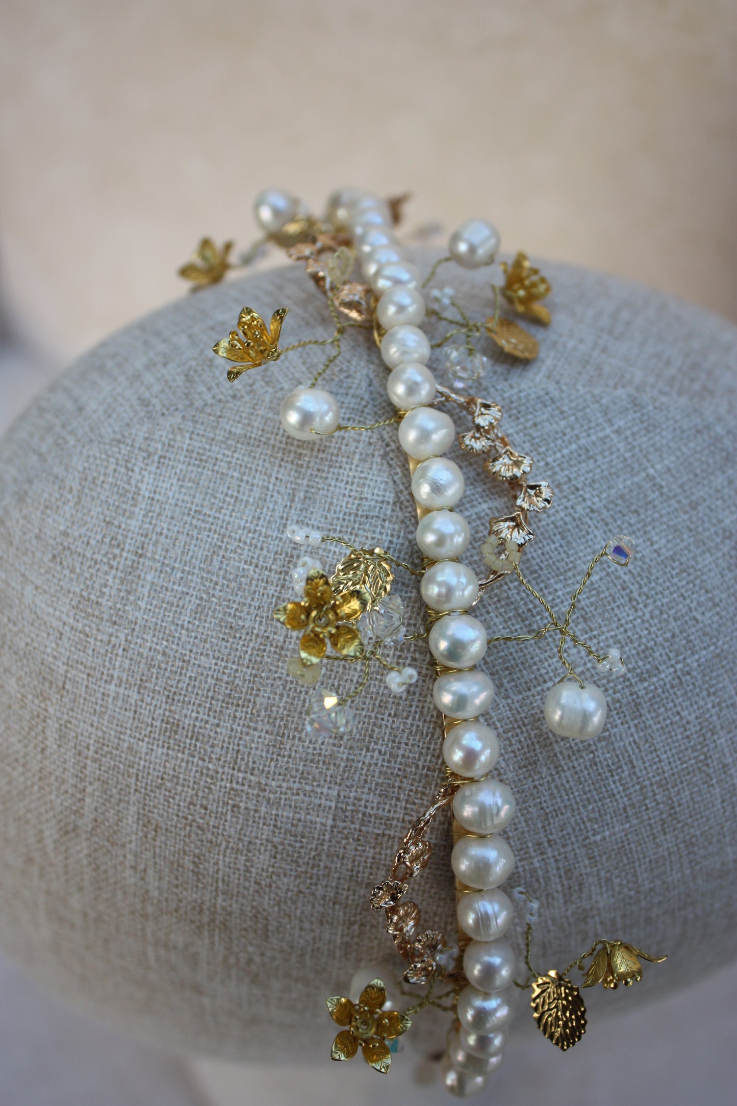 one of a kind Golden bridal tiara