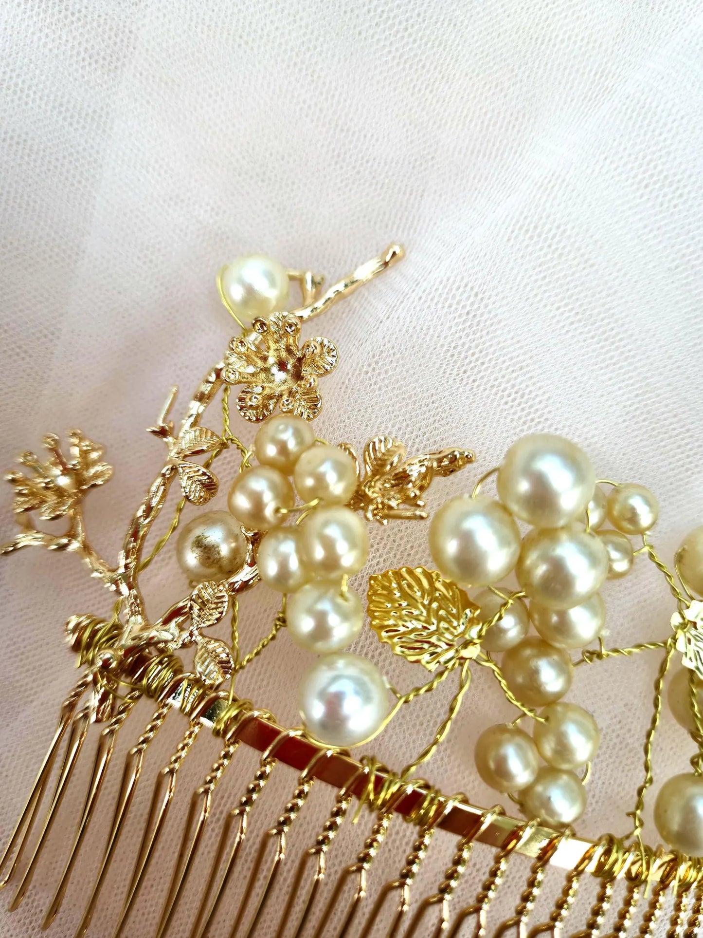 one of a kind vintage and floral hair comb