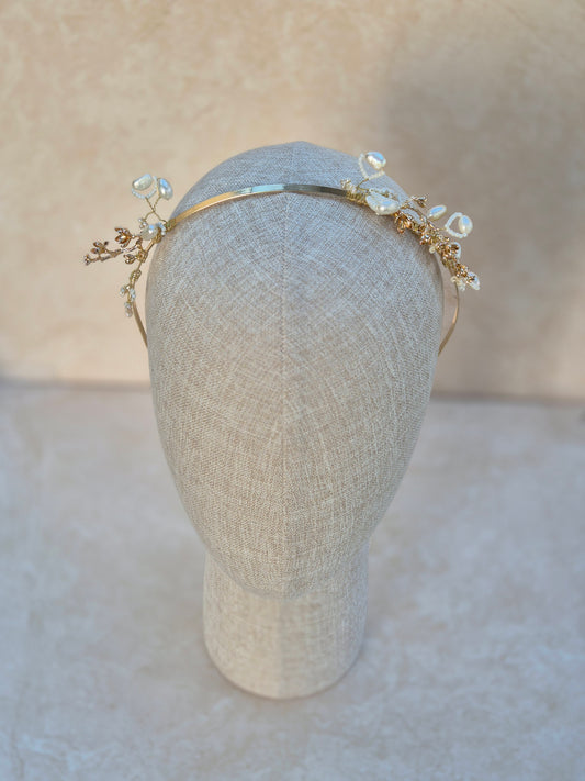 one of a kind natural freshwater pearl tiara