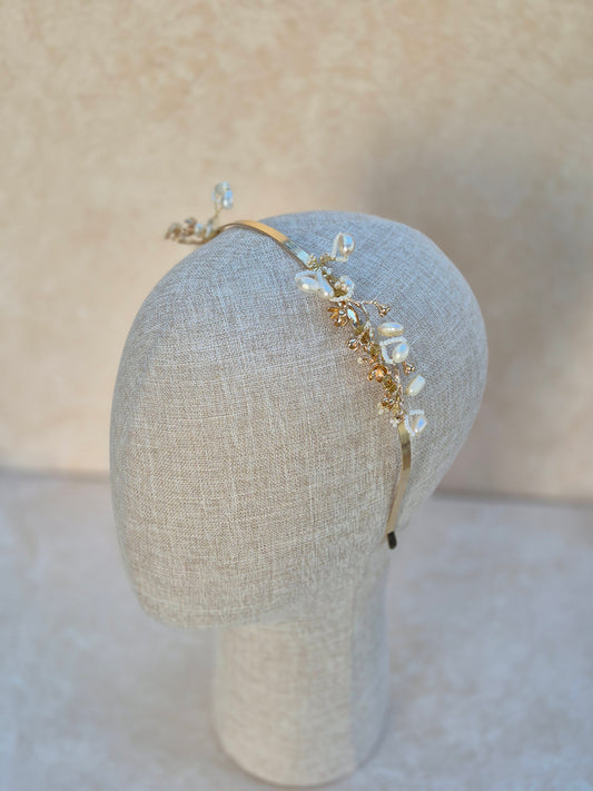 one of a kind Natural freshwater pearls bridal tiara