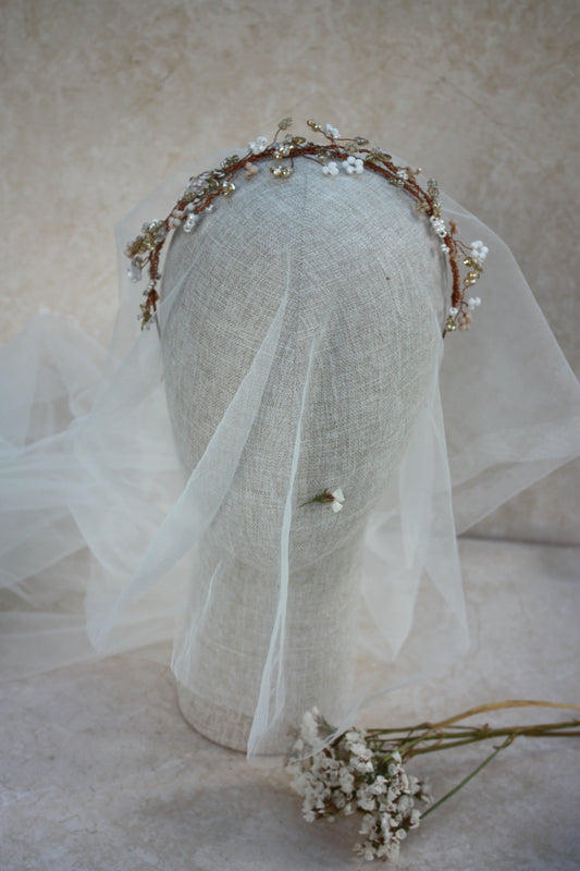 one of a kind Copper vines bridal tiara 