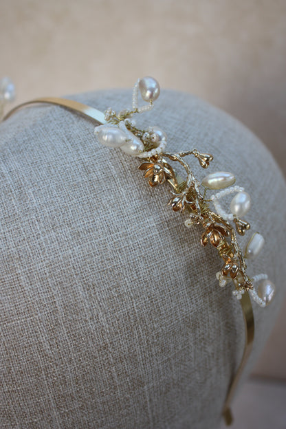 one of a kind Natural freshwater pearls bridal tiara