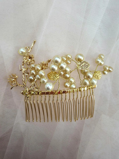 one of a kind vintage and floral hair comb